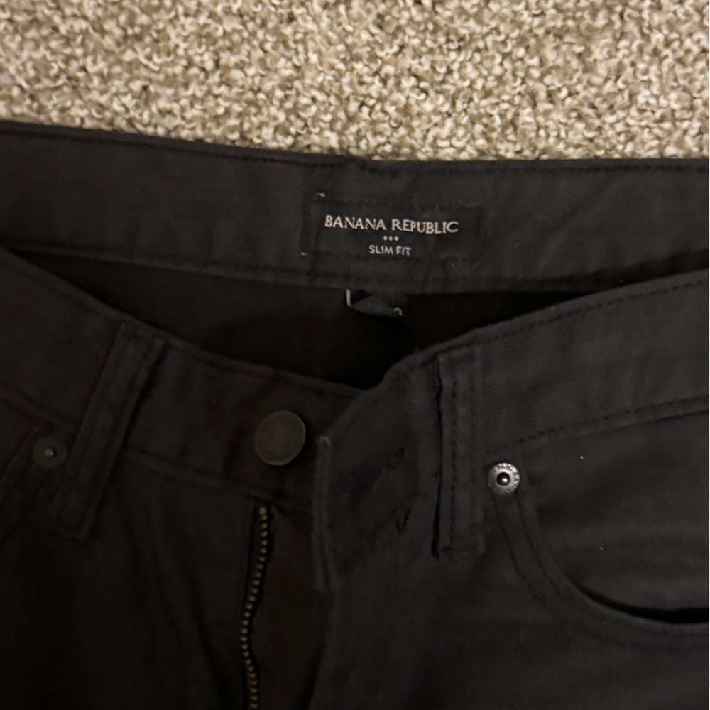 Banana Republic Black Slim-Fit Trousers 32x30